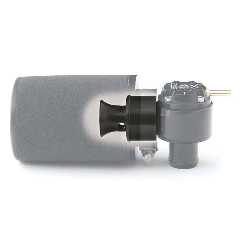 GFB Trumpet for SXV image of trumpet attached to SXV with filter