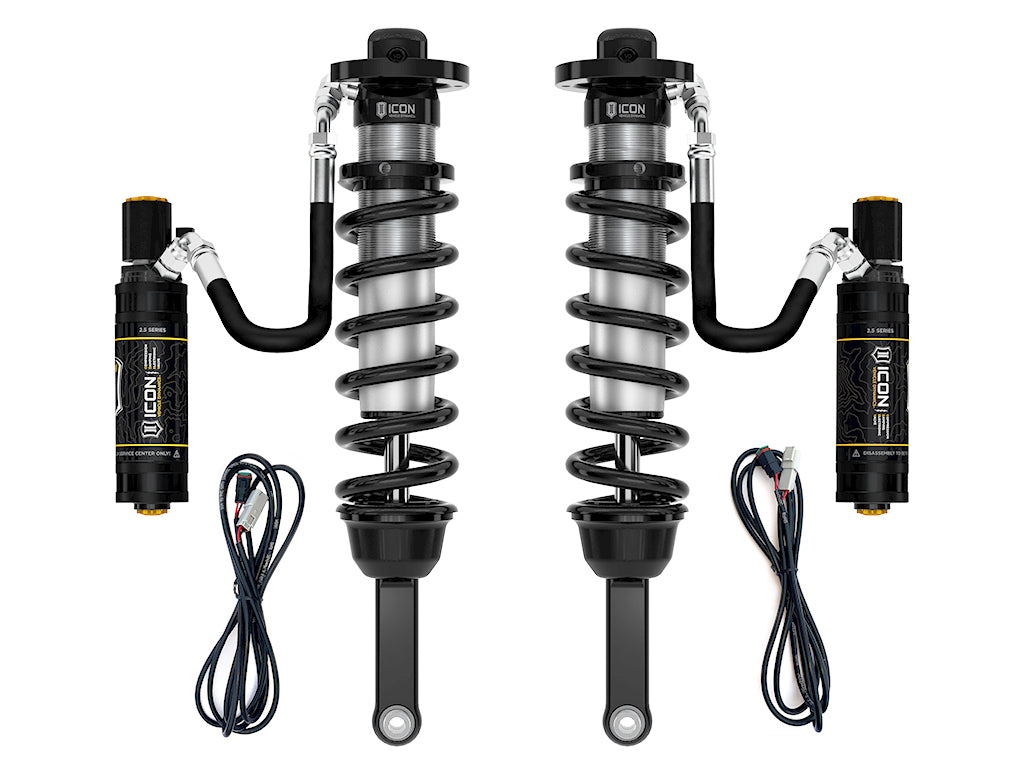 ICON 2005-2023 Toyota Tacoma, 0-3.5"/0-2.75" Lift, Front, V.S. 2.5 Series Coilover Kit, Extended Travel, Remote Reservoir w/ CDEV, Pair