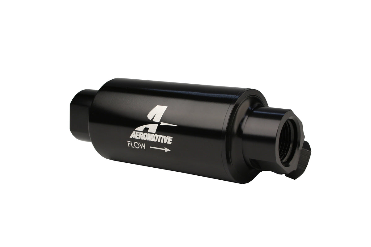 10 Micro Black Dual Outlet Oil/Fuel Filter with ORB-10 Ports