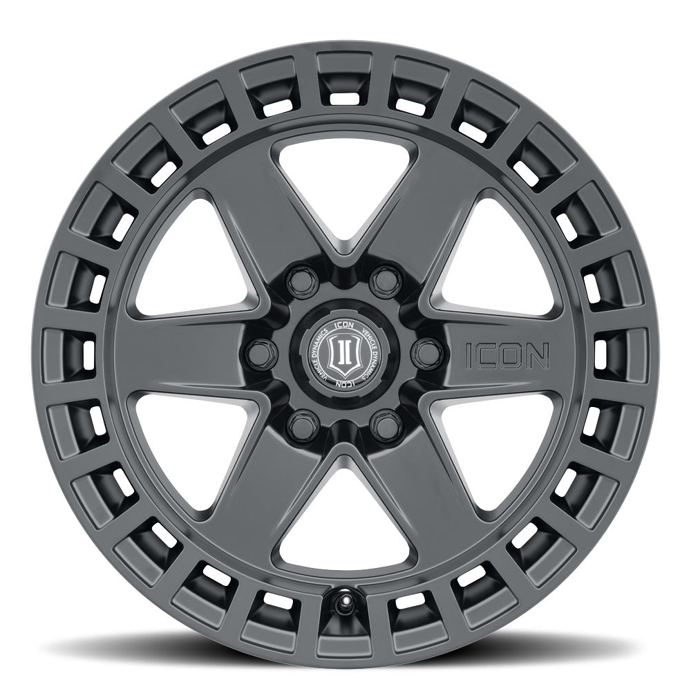 ICON Alloys Raider, Satin Black, 17 x 8.5 / 6 x 5.5, 0mm Offset, 4.75" BS