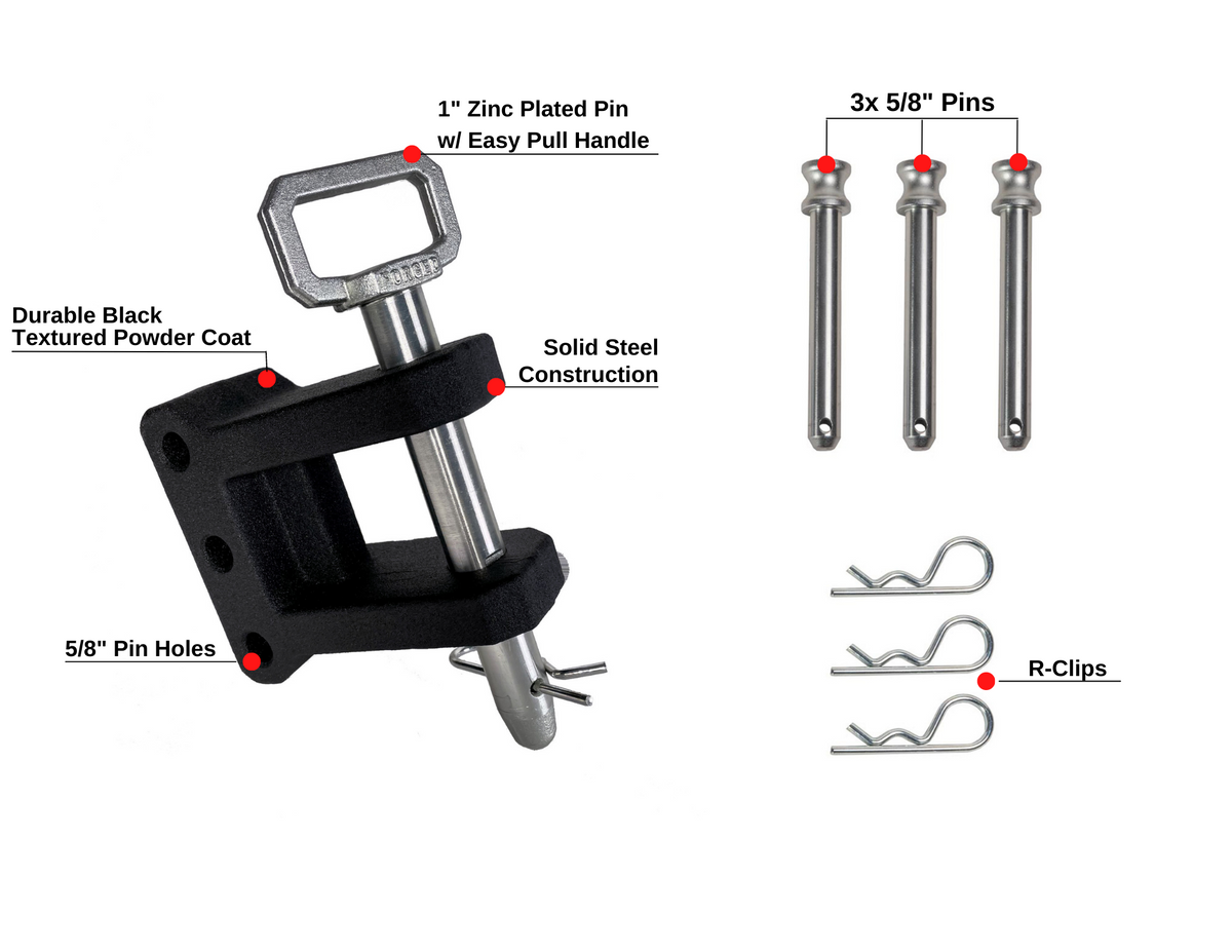 BulletProof Heavy Duty 2-Tang Clevis with 1" Pin