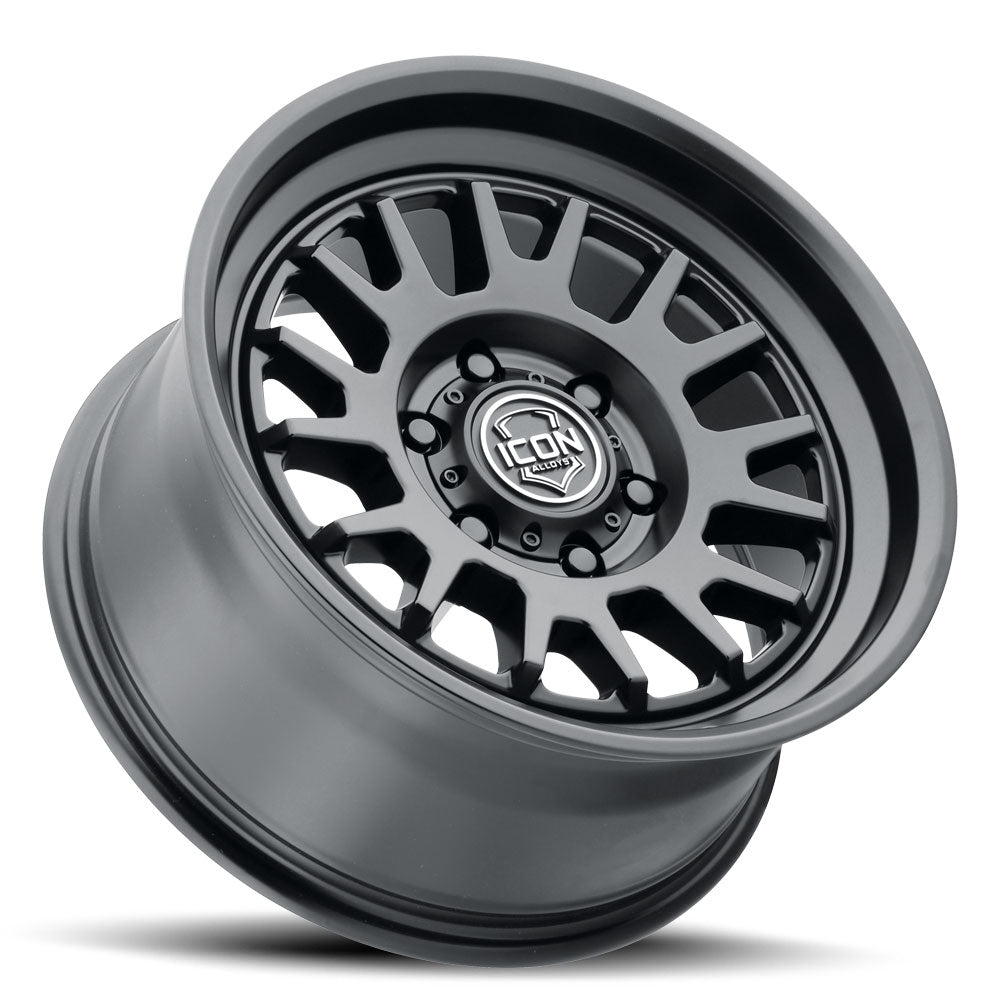 ICON Alloys Anza, Satin Black, 17 x 8.5 / 5 x 5.5, 0mm Offset, 4.75" BS