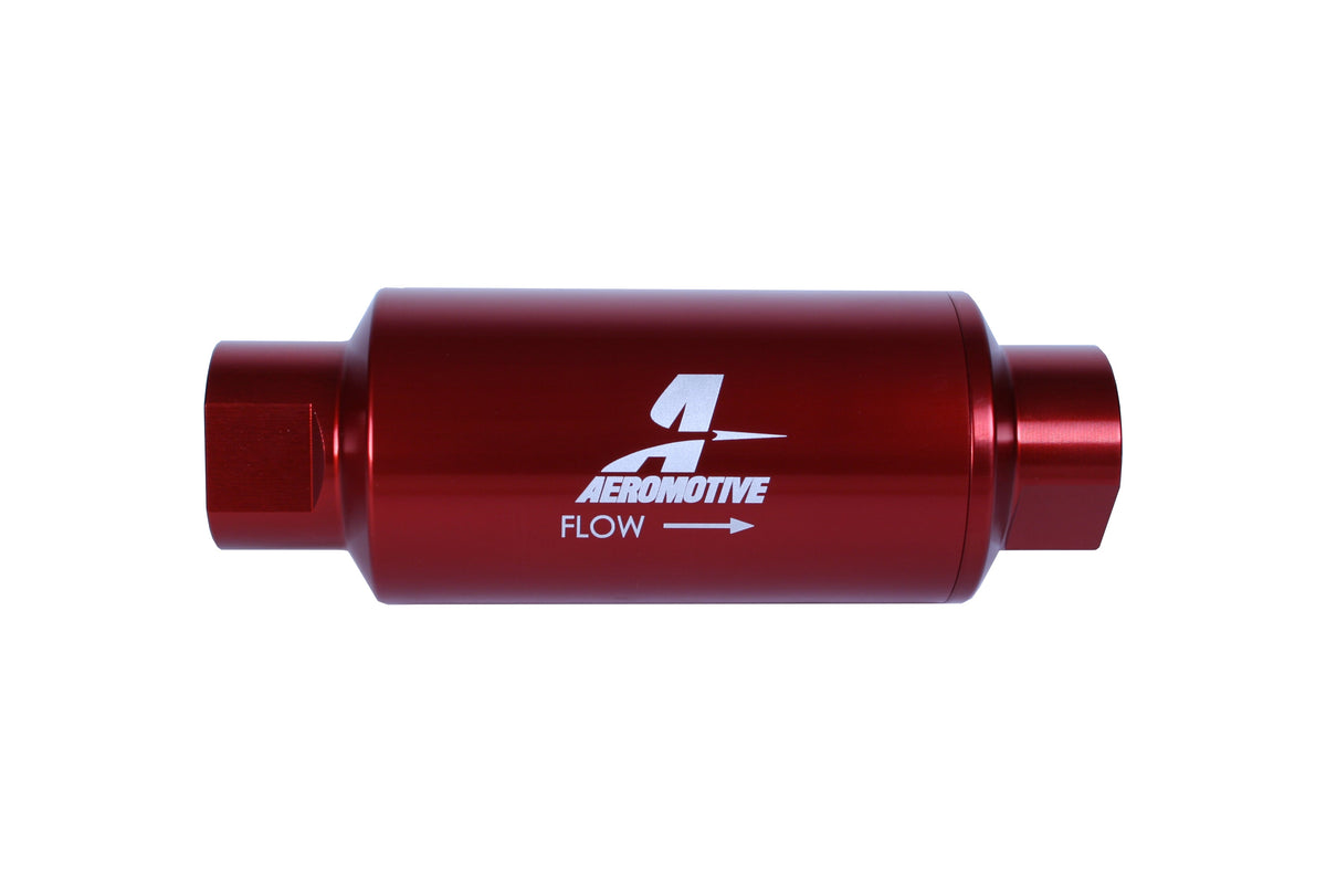 10 Micron Red Fuel Filter with ORB-10 Ports & Microglass Element