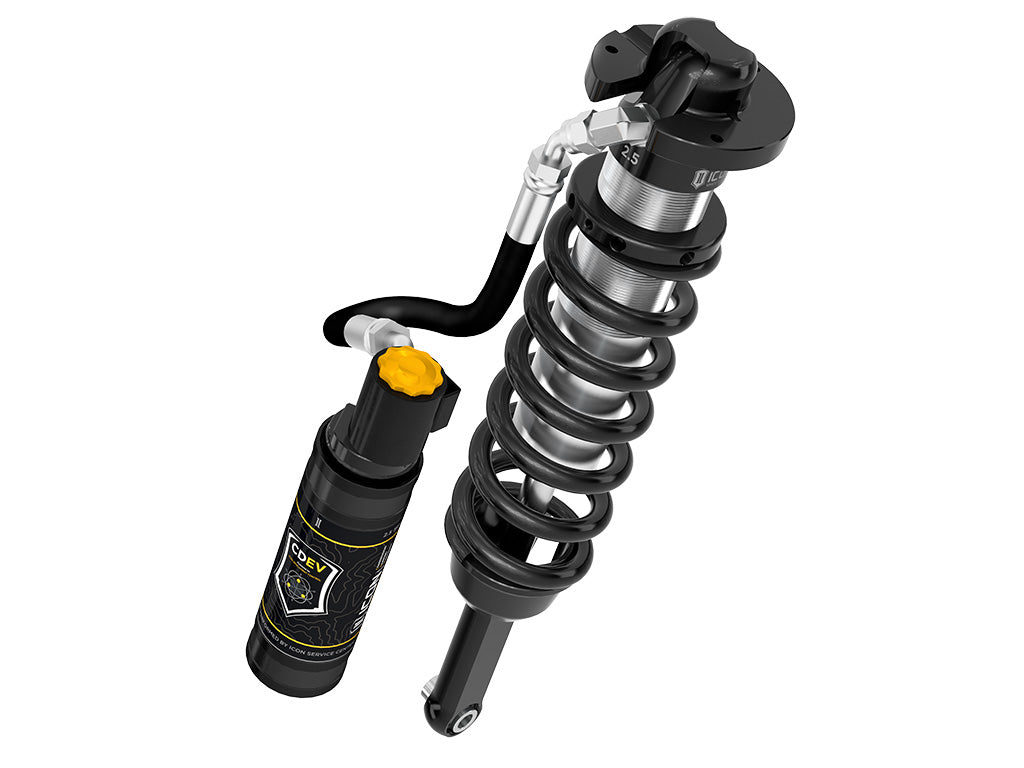 ICON 2005-2023 Toyota Tacoma, 0-3.5"/0-2.75" Lift, Front, V.S. 2.5 Series Coilover Kit, Extended Travel, Remote Reservoir w/ CDEV, Pair