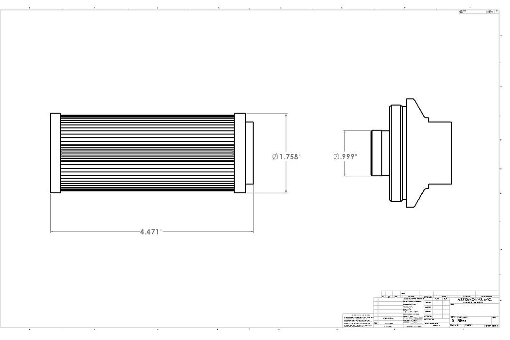 10 Micron Pro-Series Fuel Filter with AN-12 Ports & Microglass Element