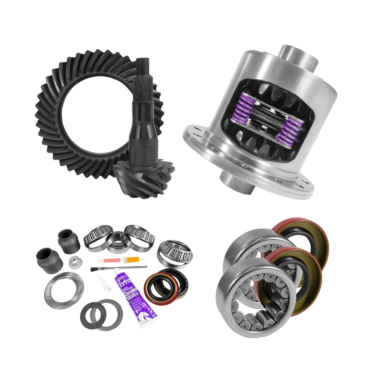 9.75" Ford 4.11 Rear Ring & Pinion, Install Kit, 34spl Posi, 2.99" Axle Bearing