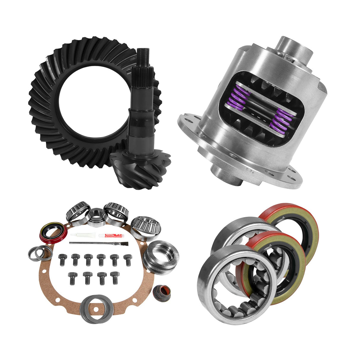 8.8" Ford 3.55 Rear Ring & Pinion, Install Kit, 31spl Posi, 2.53" Axle Bearings