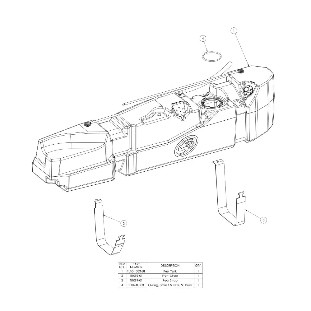 S&B 56 GALLON HIGH-CAPACITY FUEL TANK FOR 2013-2026 DODGE RAM CUMMINS 6.7L, CREW CAB LONG BED