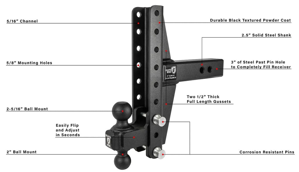 BulletProof 2.5" Heavy Duty 4" & 6" Offset Hitch