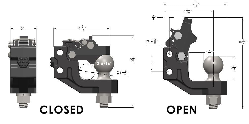 BulletProof Channel Pintle Attachment (BLACK)