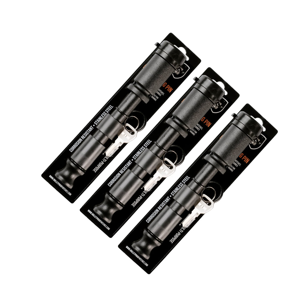 BulletProof Black Ops 5/8" Locking Pin, 3-Pack Keyed Alike