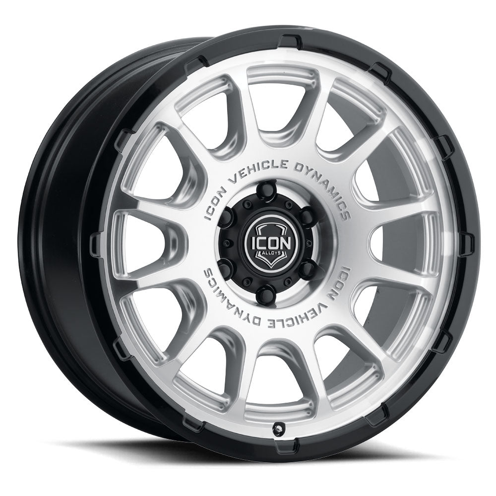 ICON Alloys Rancho, Silver Machined w/ Gloss Black Lip, 20 x 9 / 5 x 150, 16mm Offset, 5.625" BS