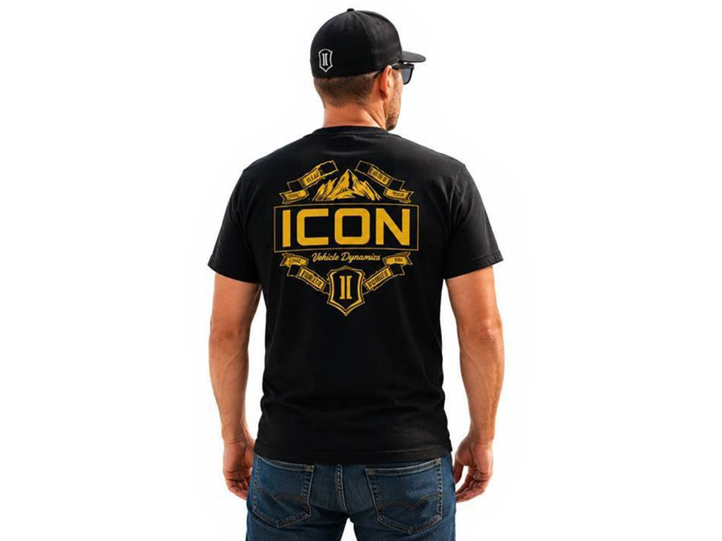 ICON Mountain View Logo T-Shirt, Black, Extra Large