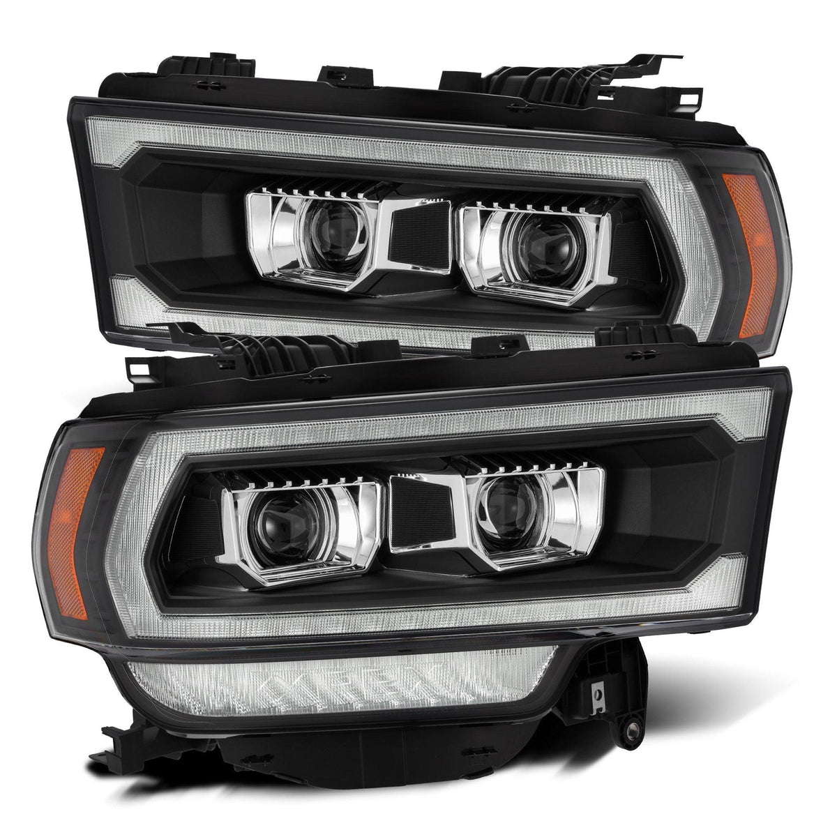 AlphaRex 2019-2024 Ram 2500/3500/4500/5500 LUXX-Series LED Projector Headlights Black