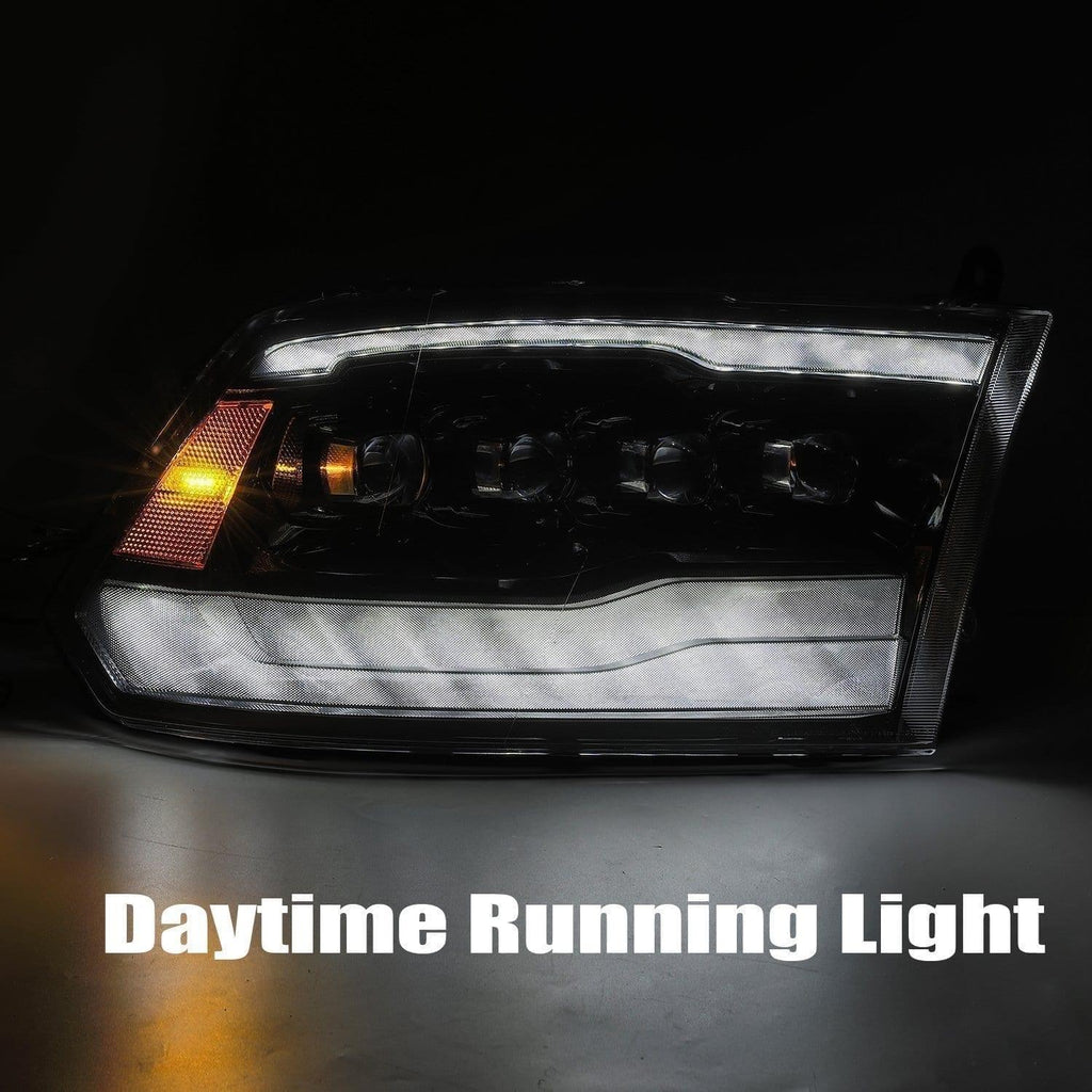 Alpha Rex 09-18 Ram Truck NOVA-Series LED Projector Headlights Jet Black