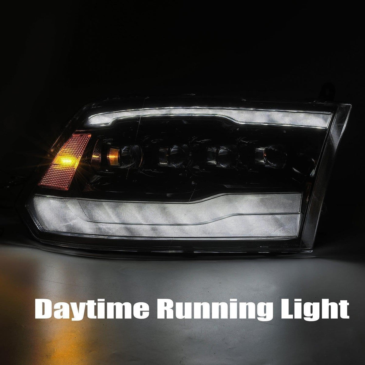 Alpha Rex 09-18 Ram Truck NOVA-Series LED Projector Headlights Jet Black