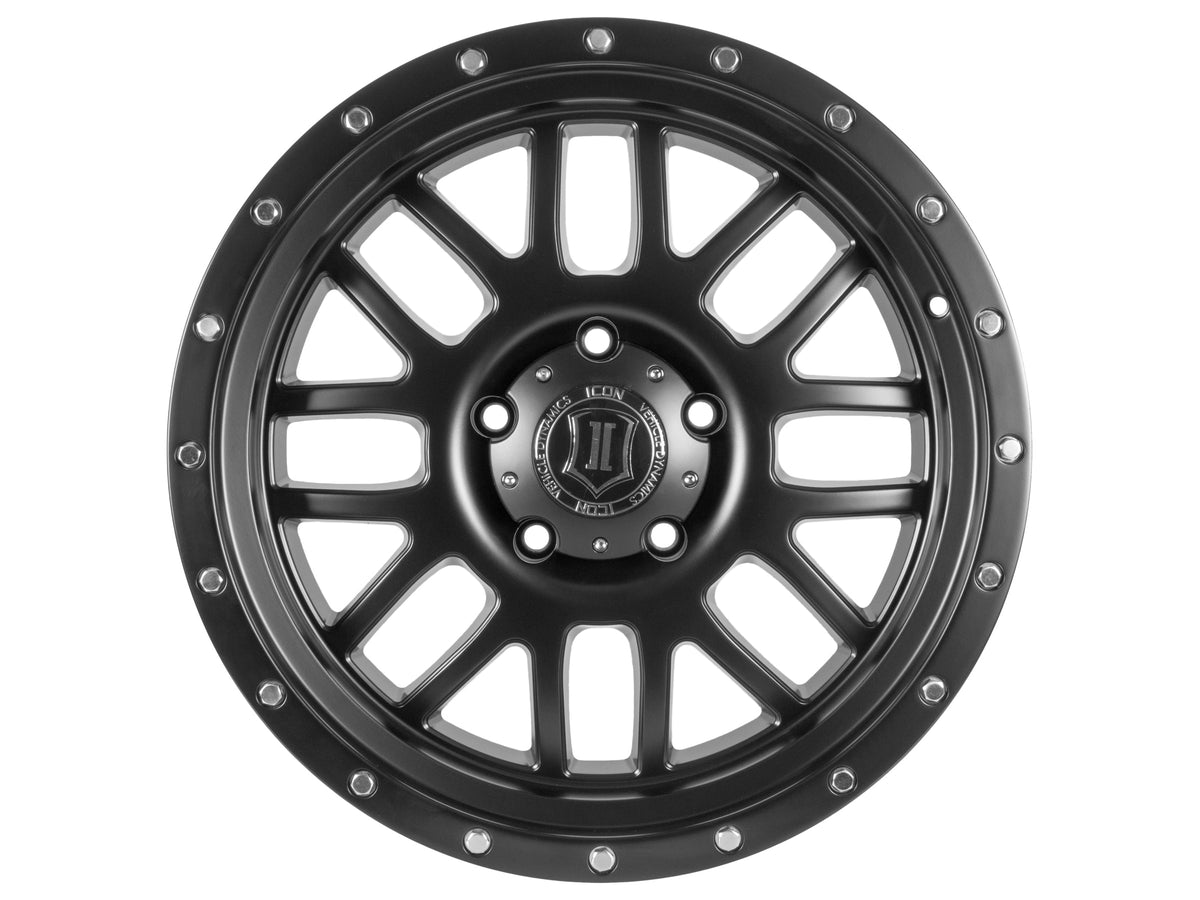 ICON Alloys Alpha, Satin Black, 20 x 9 / 8 x 180, 12mm Offset, 5.5" Backspace