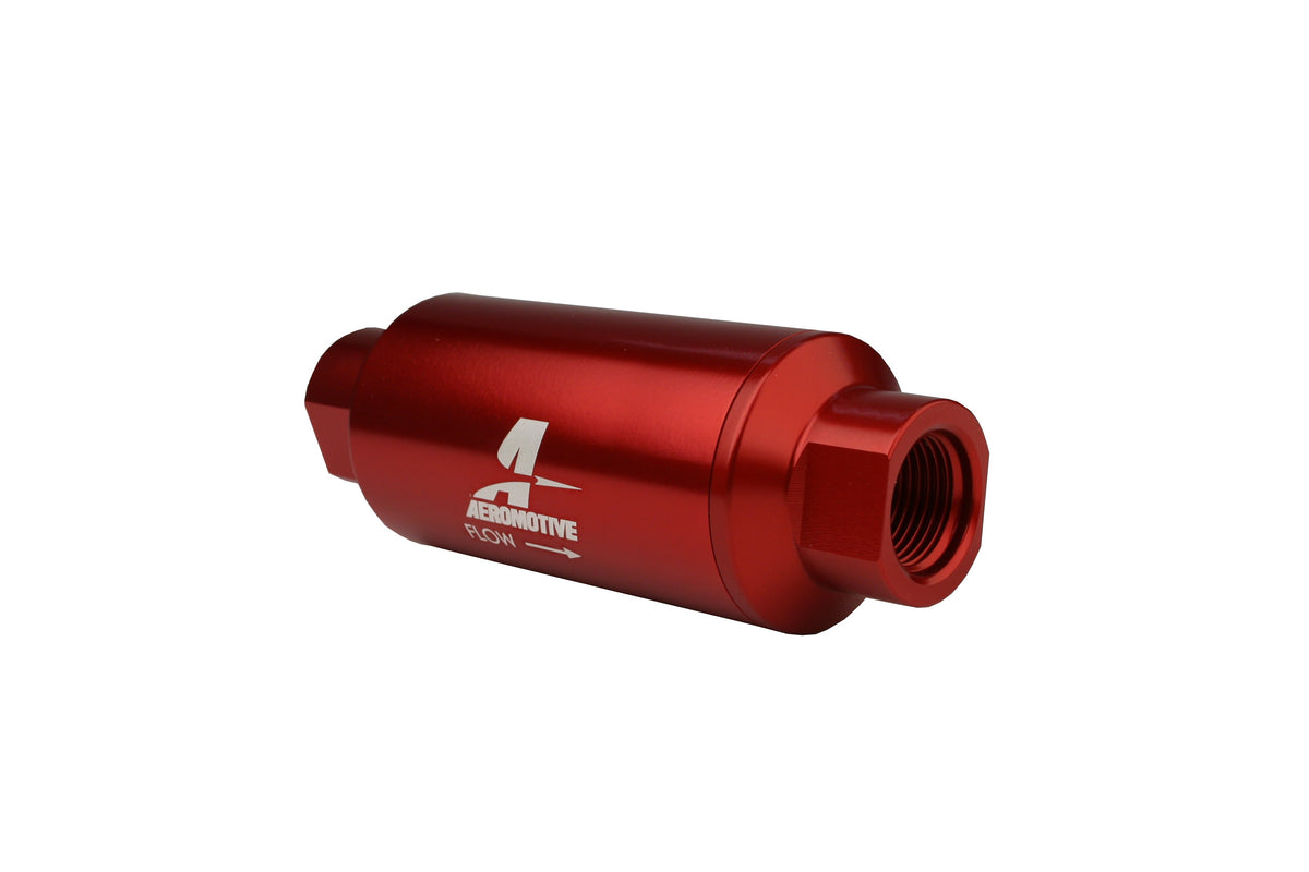 100 Micron Red Fuel Filter/Bracket Combo with ORB-10 Ports & Stainless Mesh Element
