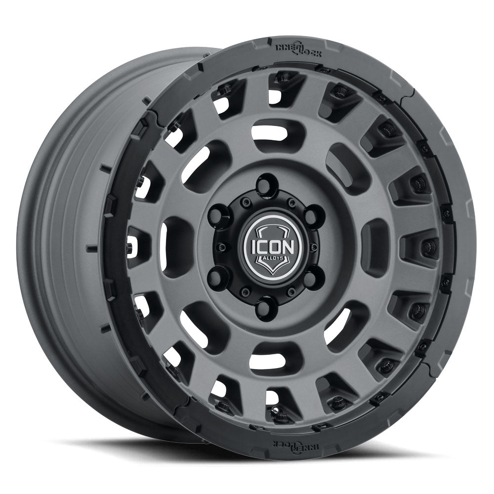ICON Alloys Hammer Pro, Charcoal, 17 x 8.5 / 6 x 135, 6mm Offset, 5" BS
