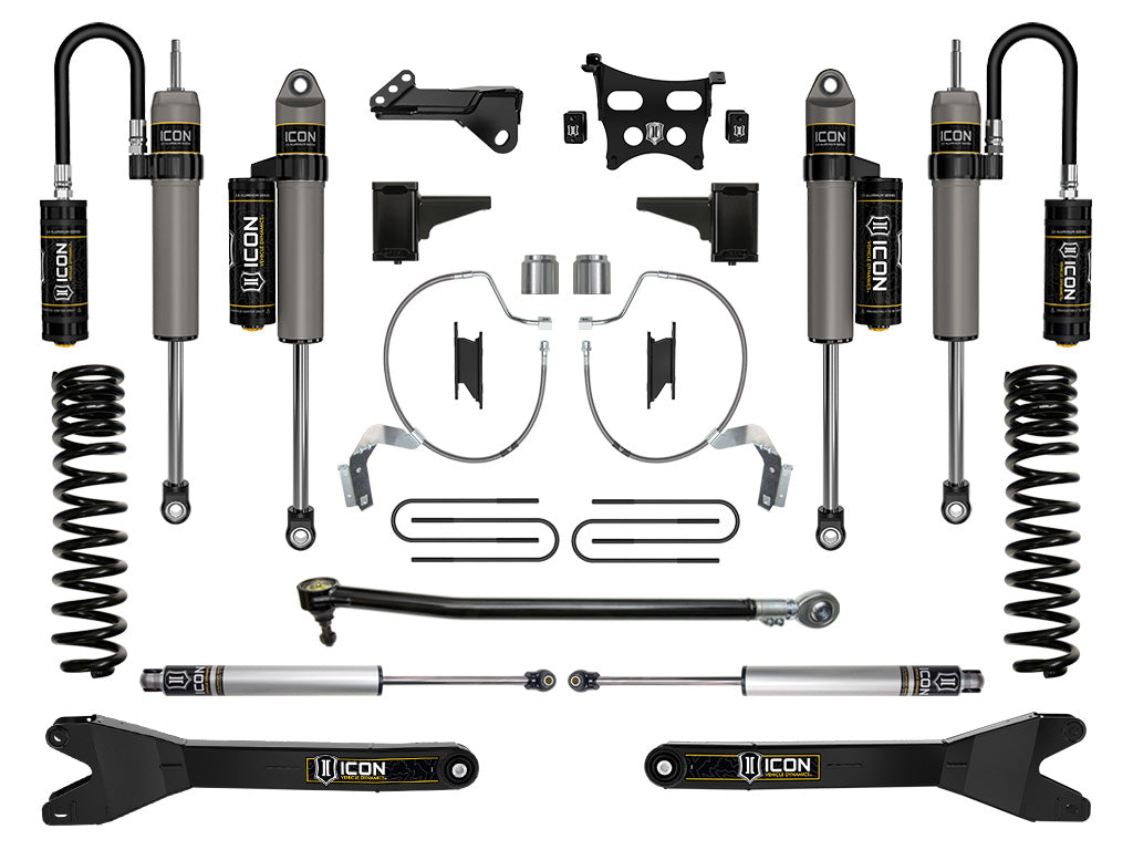 ICON 2023-2025 Ford F-250/F-350 Super Duty 4WD, Gas, 4.5" Lift, Stage 4 Suspension System w/ Radius Arms