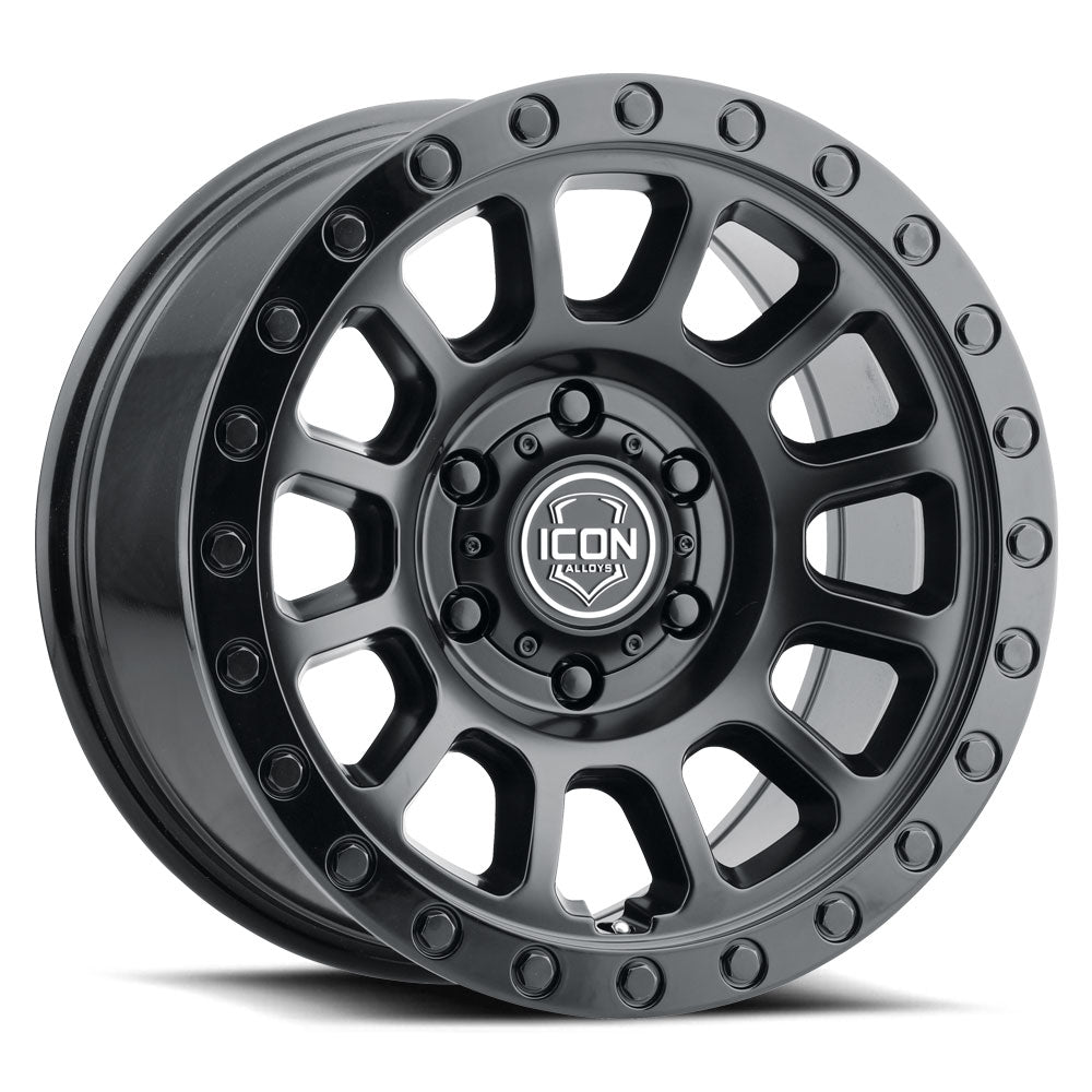 ICON Alloys Hulse, Double Black, 18 x 9 / 8 x 6.5, 12mm Offset, 5.25" Backspace