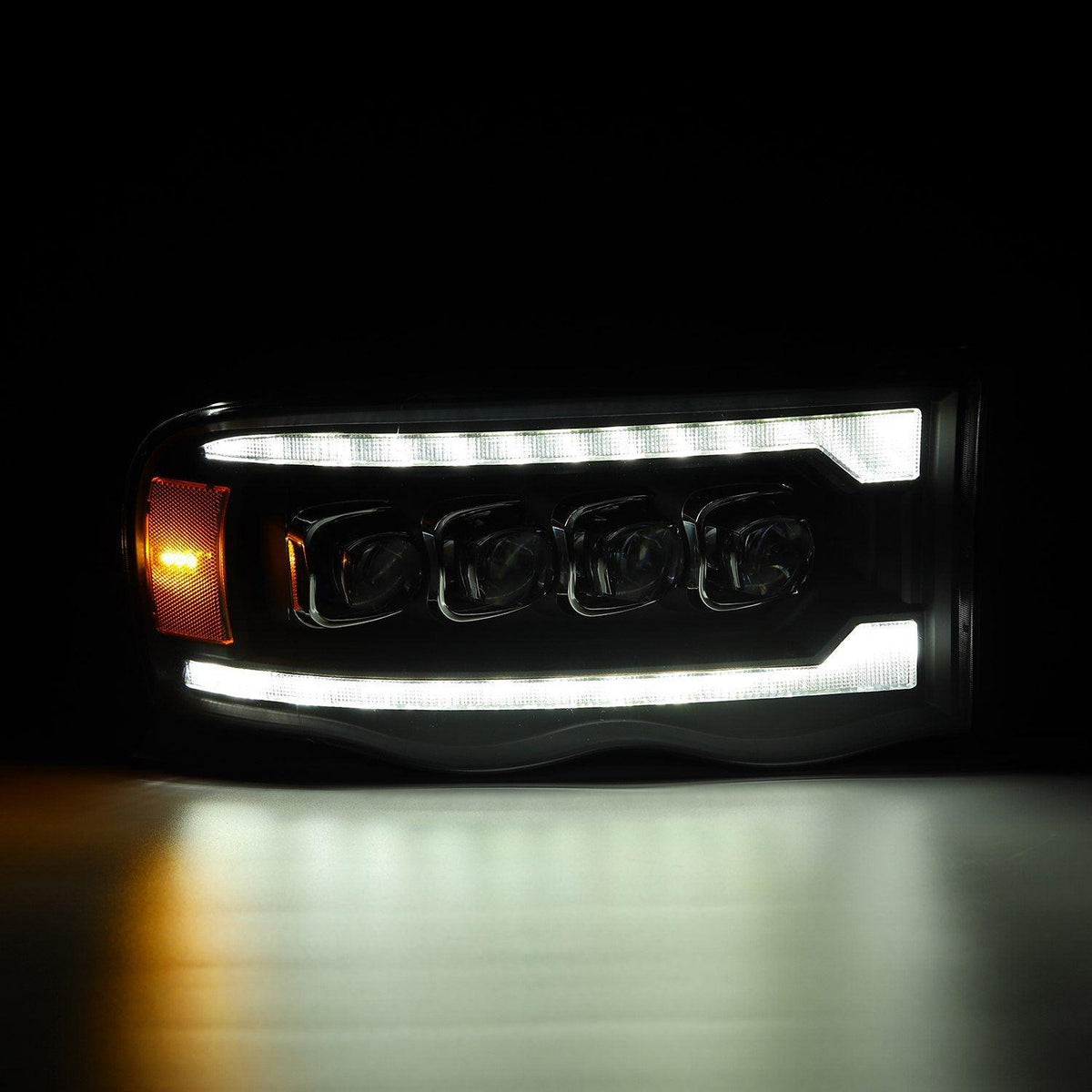 Alpha Rex 02-05 Dodge Ram NOVA-Series LED Projector Headlights Black