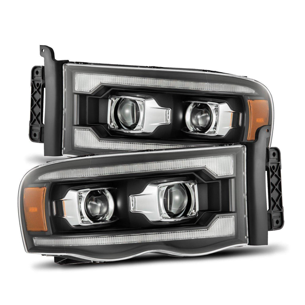 Alpha Rex 02-05 Dodge Ram LUXX-Series LED Projector Headlights Black