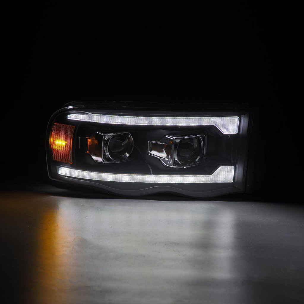 Alpha Rex 02-05 Dodge Ram LUXX-Series LED Projector Headlights Black