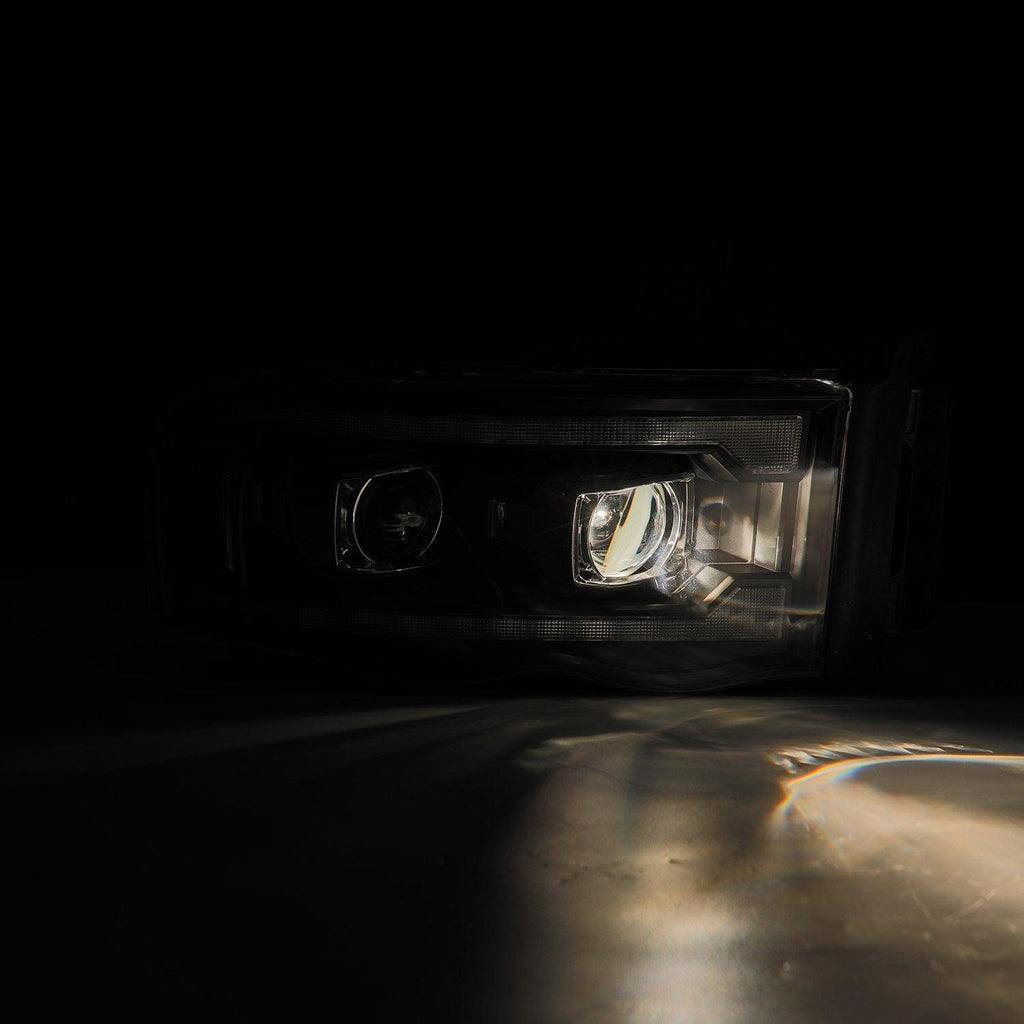 Alpha Rex 02-05 Dodge Ram LUXX-Series LED Projector Headlights Black