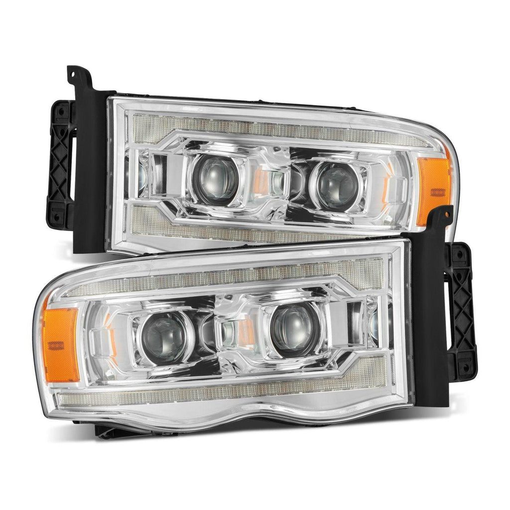 Alpha Rex 02-05 Dodge Ram LUXX-Series LED Projector Headlights Chrome