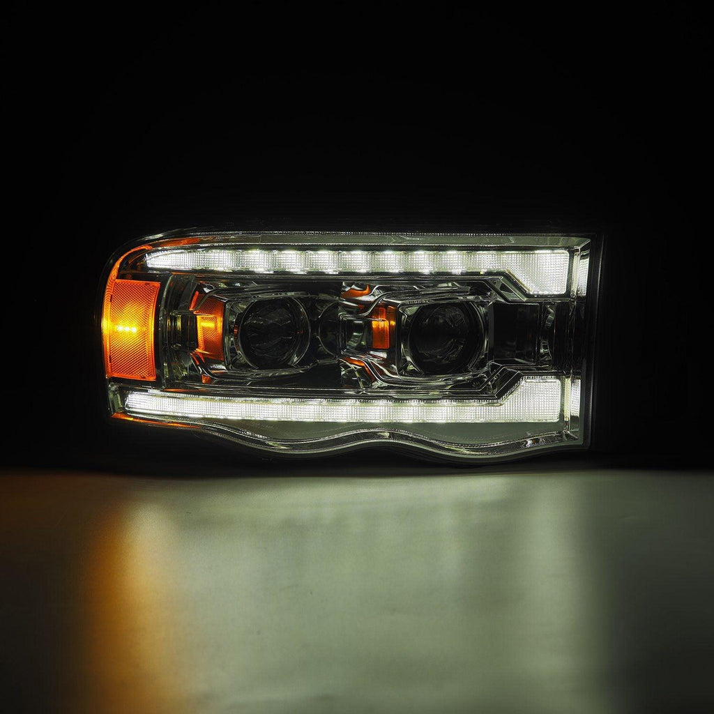 Alpha Rex 02-05 Dodge Ram LUXX-Series LED Projector Headlights Chrome