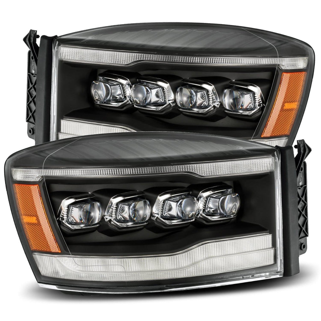Alpha Rex 06-08 Dodge Ram NOVA-Series LED Projector Headlights Black