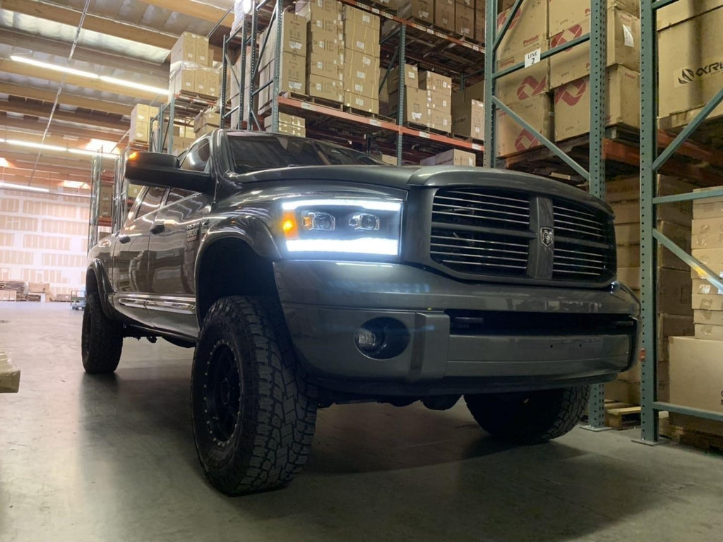 Alpha Rex 06-08 Dodge Ram LUXX-Series LED Projector Headlights Black