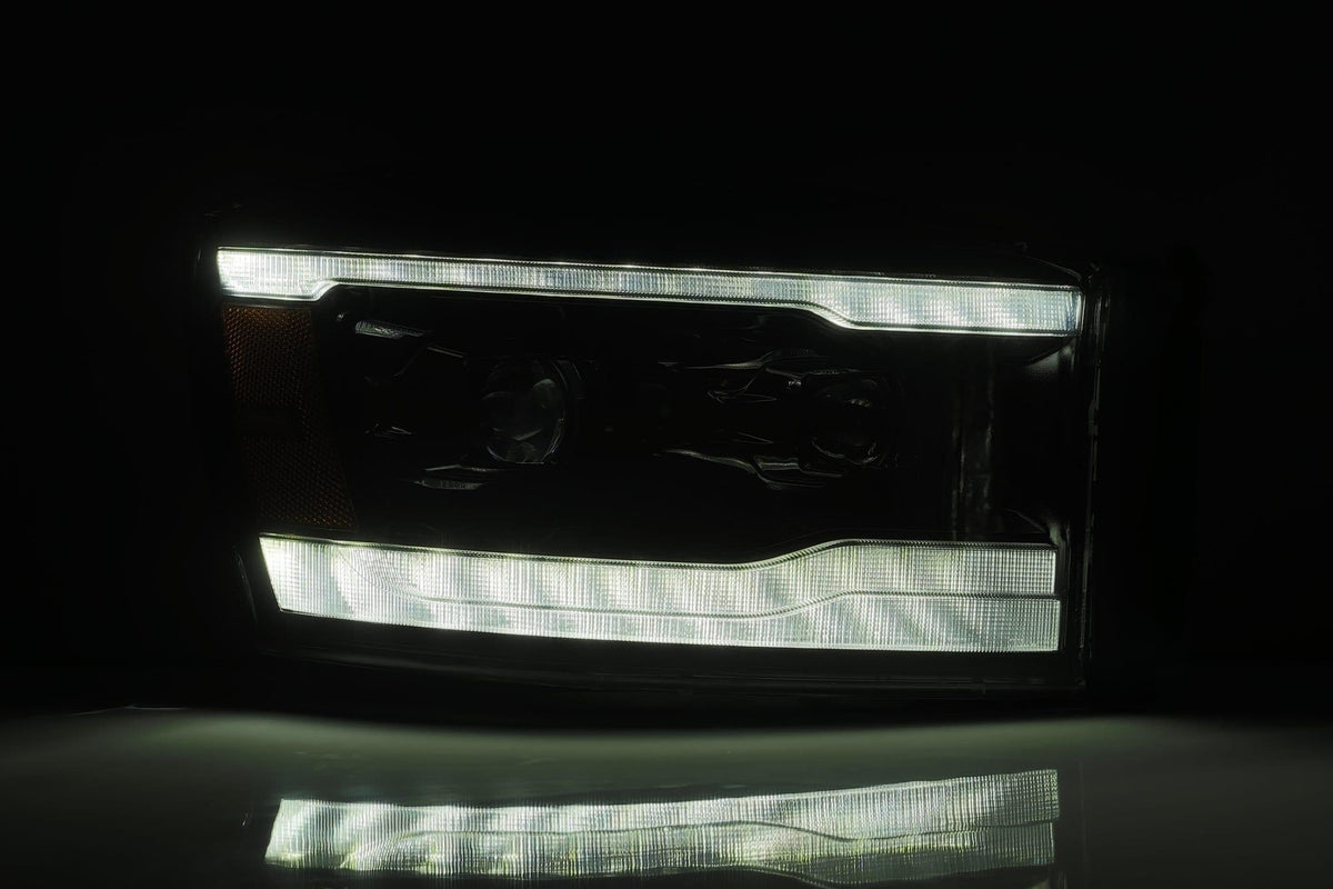 Alpha Rex 06-08 Dodge Ram LUXX-Series LED Projector Headlights Black