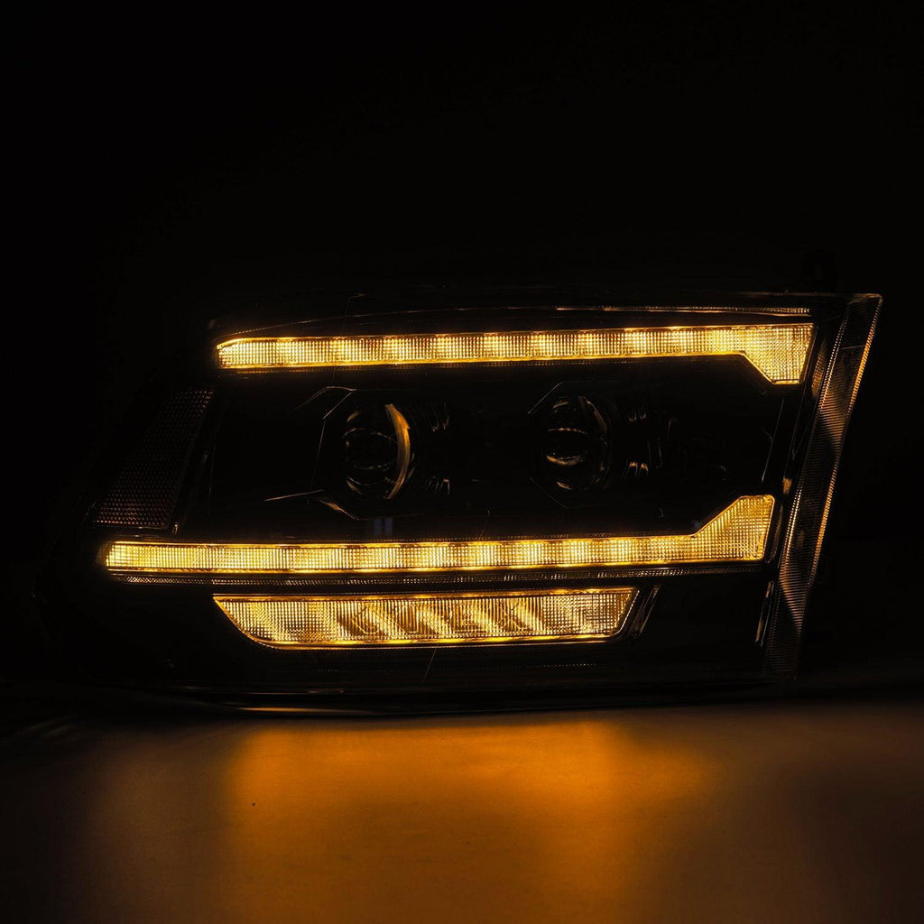 Alpha Rex 09-18 Ram Truck LUXX-Series (5th Gen 2500 G2 Style) LED Projector Headlights Alpha-Black