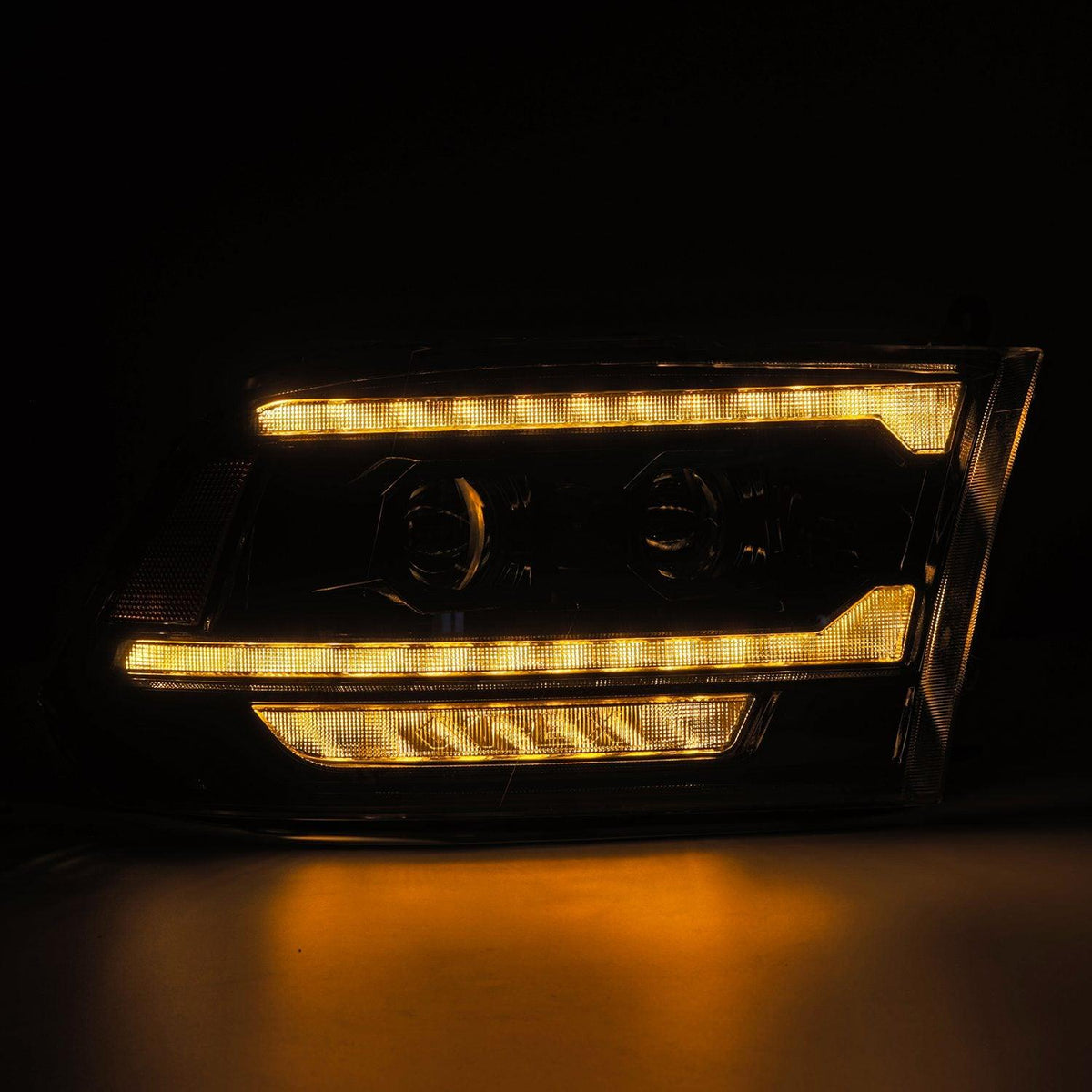 Alpha Rex 09-18 Ram Truck LUXX-Series (5th Gen 2500 G2 Style) LED Projector Headlights Alpha-Black