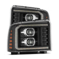 Alpha Rex 05-07 Ford Super Duty LUXX-Series LED Projector Headlights Black