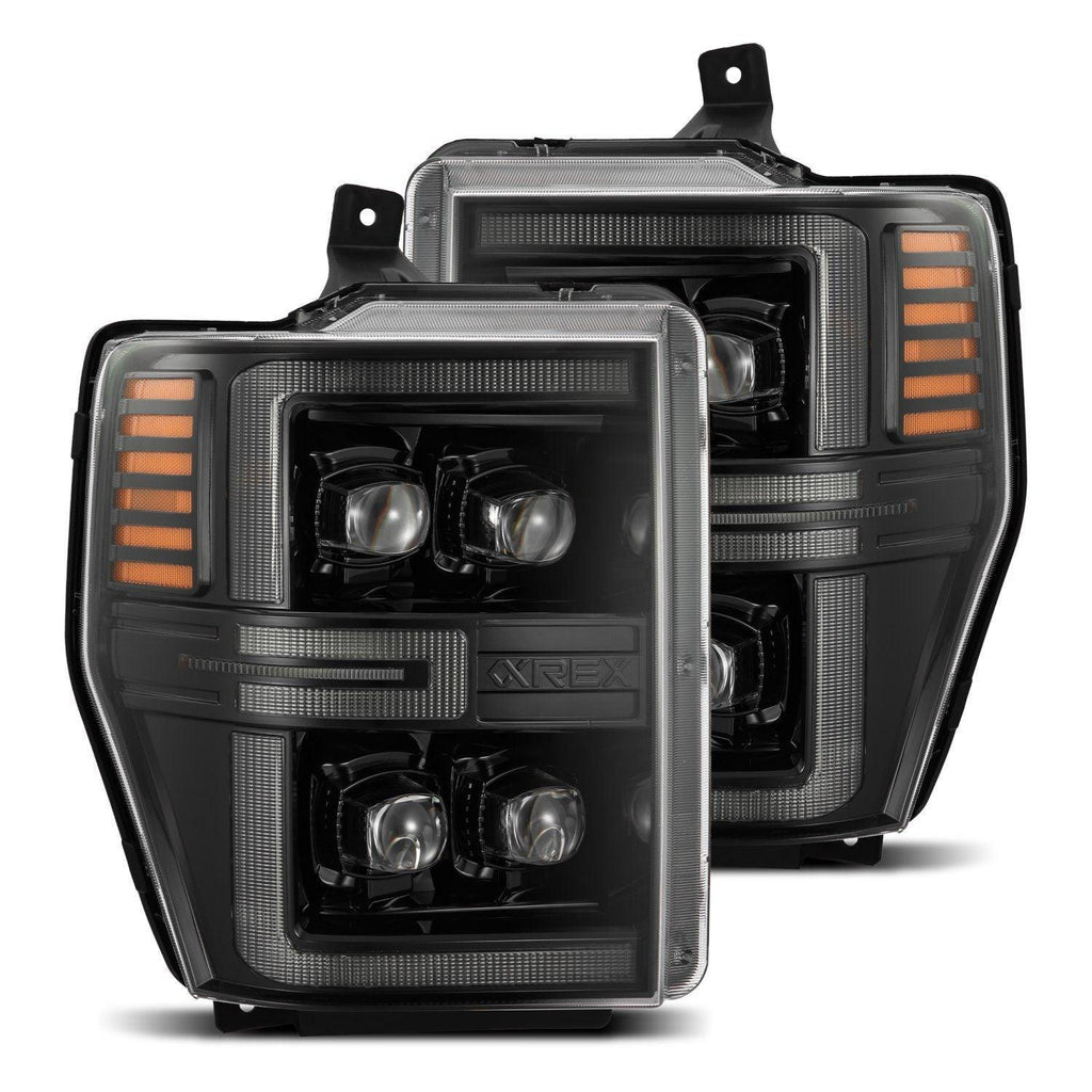 Alpha Rex 08-10 Ford Super Duty NOVA-Series LED Projector Headlights Alpha-Black