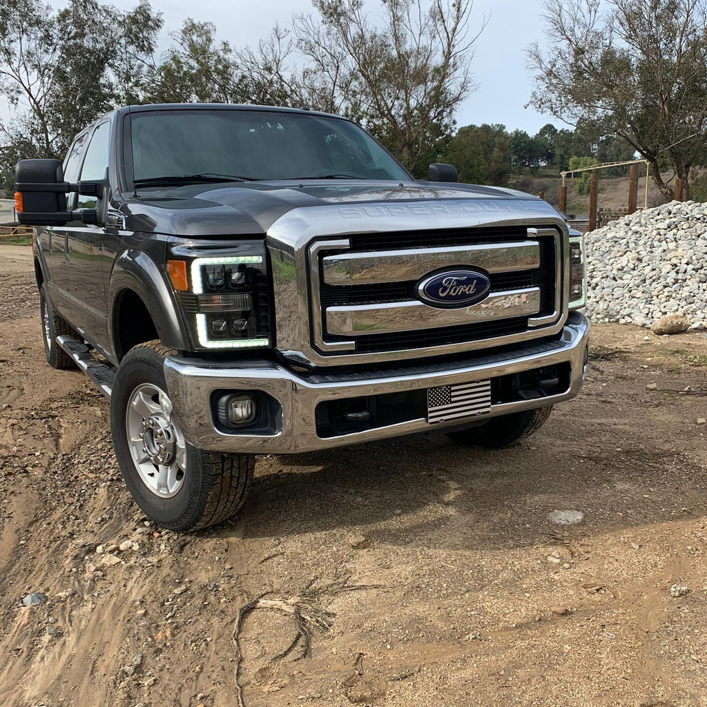 Alpha Rex 11-16 Ford Super Duty NOVA-Series LED Projector Headlights Black