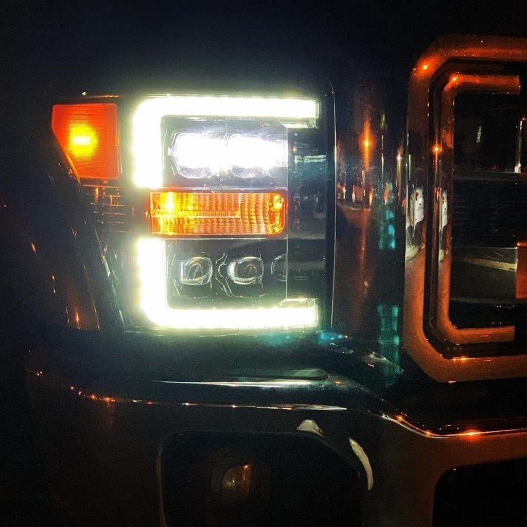 Alpha Rex 11-16 Ford Super Duty NOVA-Series LED Projector Headlights Black