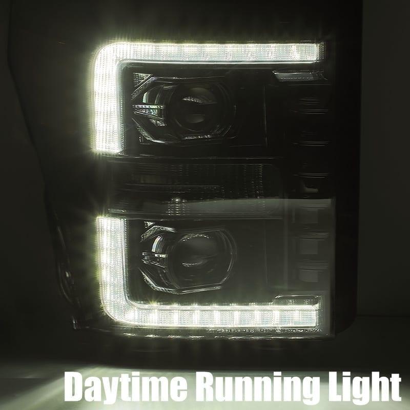 Alpha Rex 11-16 Ford Super Duty LUXX-Series LED Projector Headlights Black