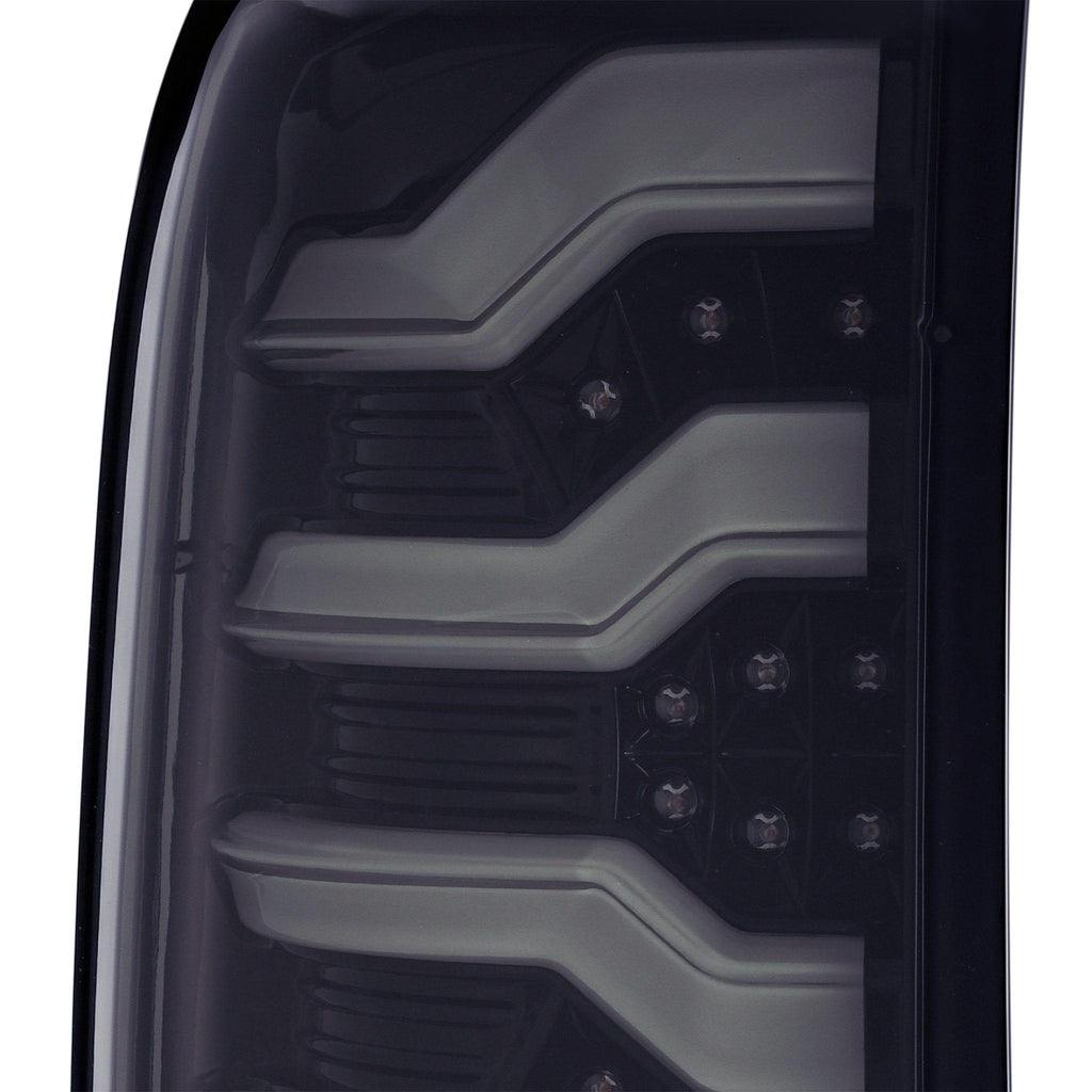Alpha Rex 14-18 Chevrolet Silverado 1500 / 15-19 Silverado 2500HD/3500HD / 15-19 GMC Sierra 3500HD Dually PRO-Series LED Tail Lights Jet Black (ETA mid of Aug)