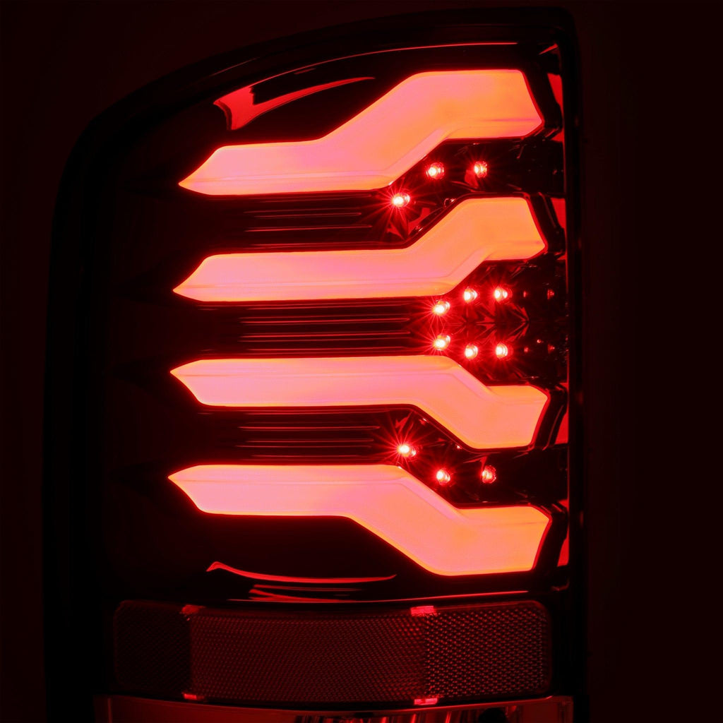Alpha Rex 14-18 Chevrolet Silverado 1500 / 15-19 Silverado 2500HD/3500HD / 15-19 GMC Sierra 3500HD Dually PRO-Series LED Tail Lights Jet Black (ETA mid of Aug)