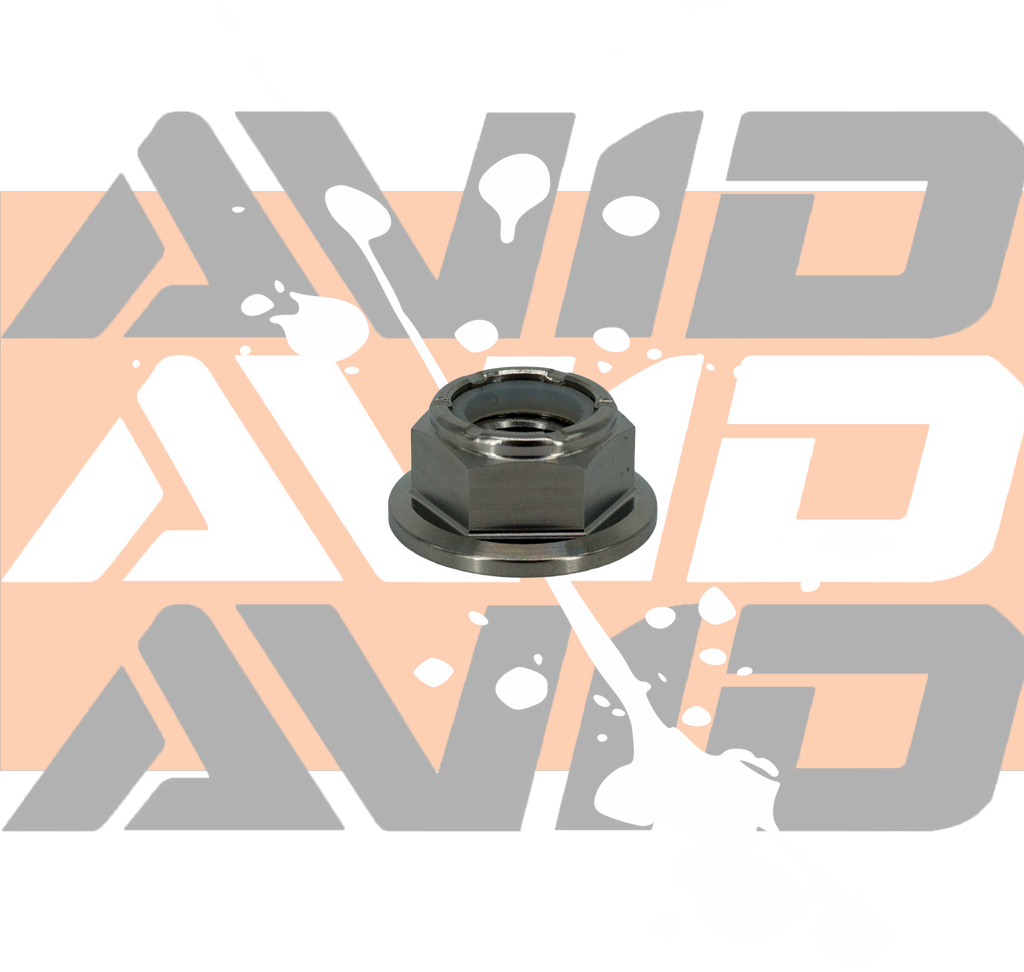 Titanium 6 Point Flange Nylon Lock Nut, M10 x 1.25 | AVID Racing