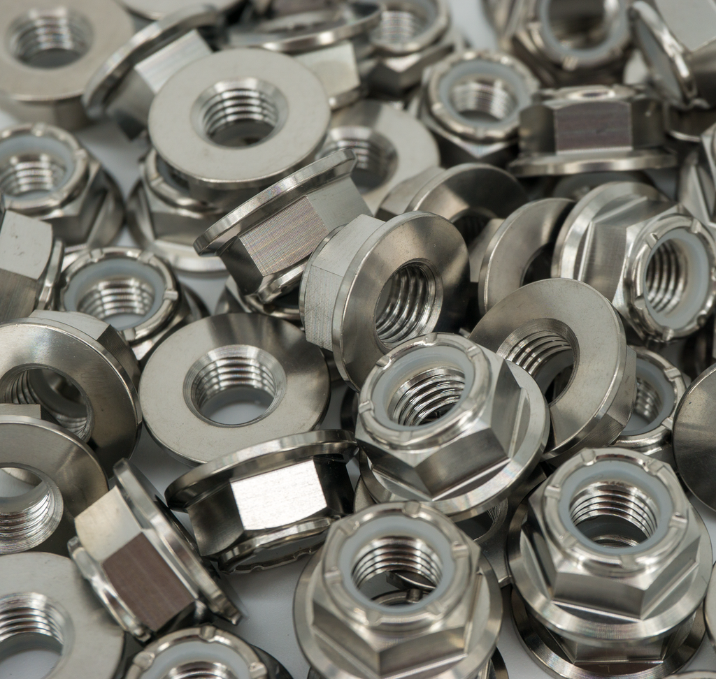 Titanium 6 Point Flange Nylon Lock Nut, M10 x 1.25 | AVID Racing