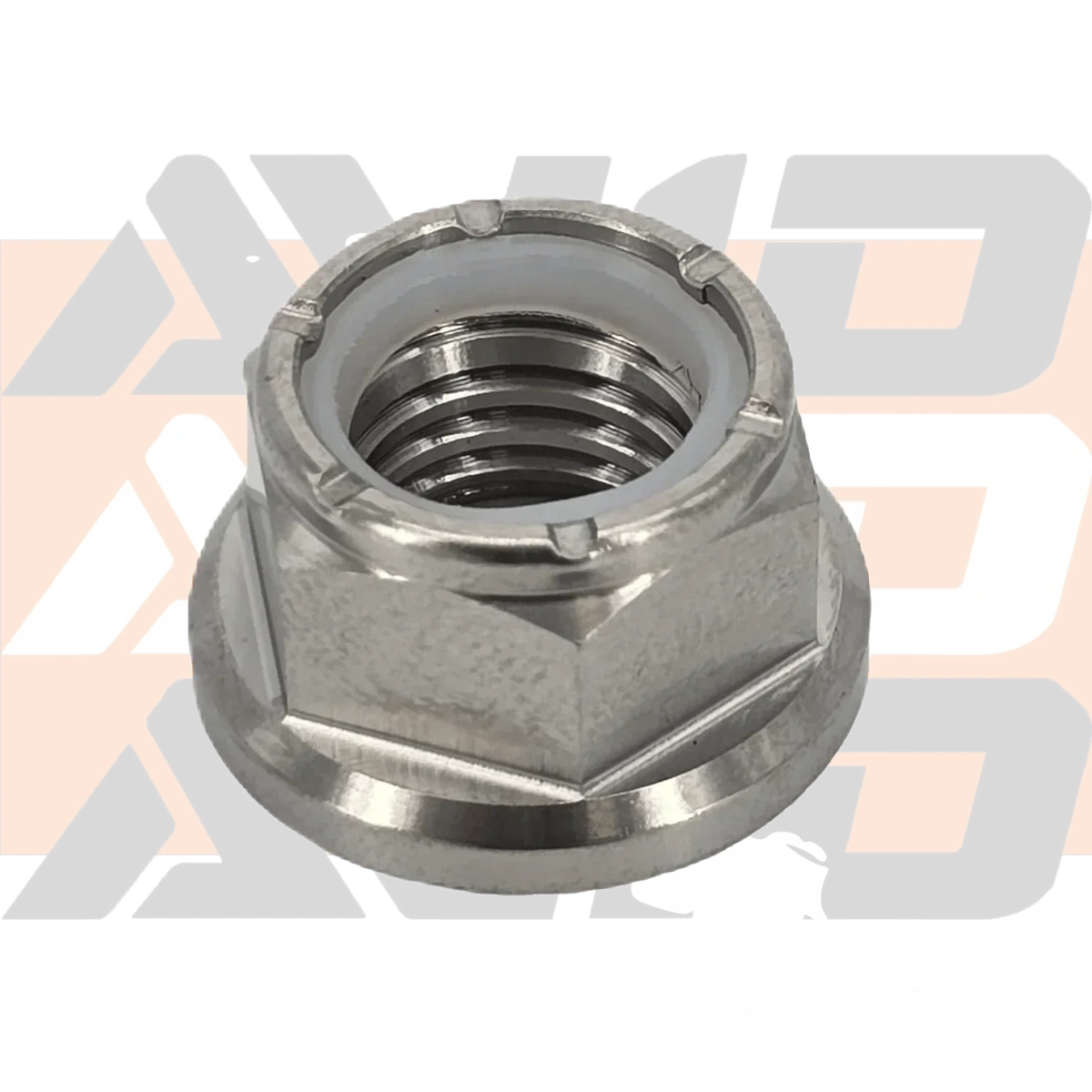 Titanium 6 Point Flange Nylon Lock Nut, M14 x 2.0 | AVID Racing