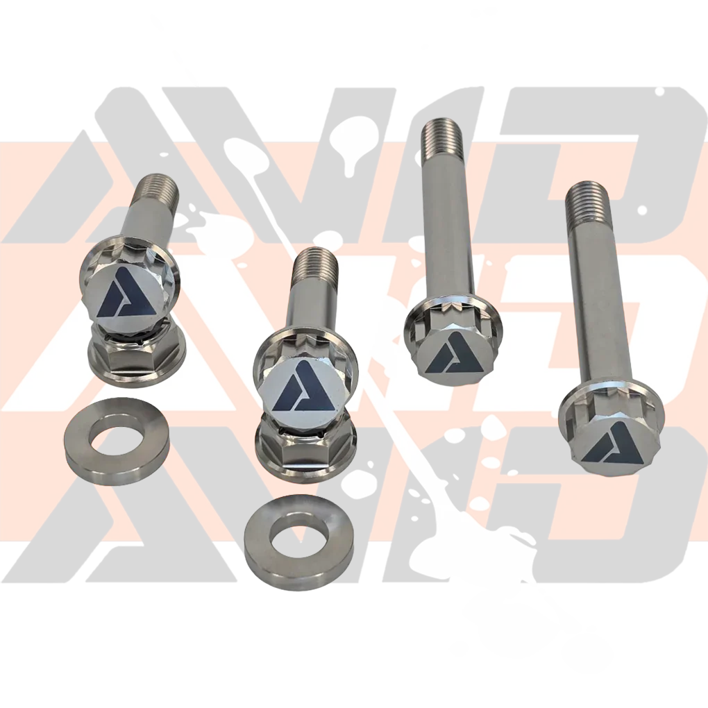 Can-Am Maverick R Factory Front Shock Replacement Titanium Bolt Hardware Kit, 8 Piece | AVID Racing