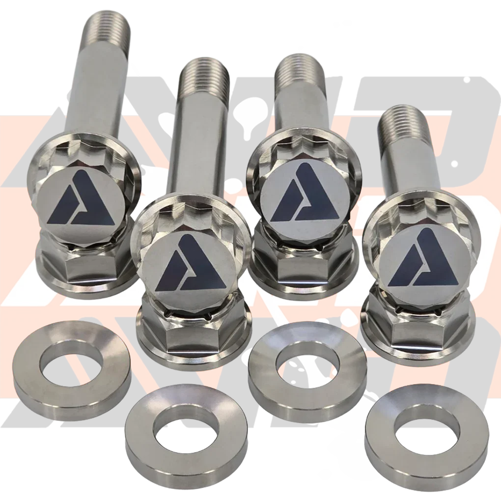 Can-Am Maverick R Factory Rear Shock Replacement Titanium Bolt Hardware Kit, 12 Piece | AVID Racing
