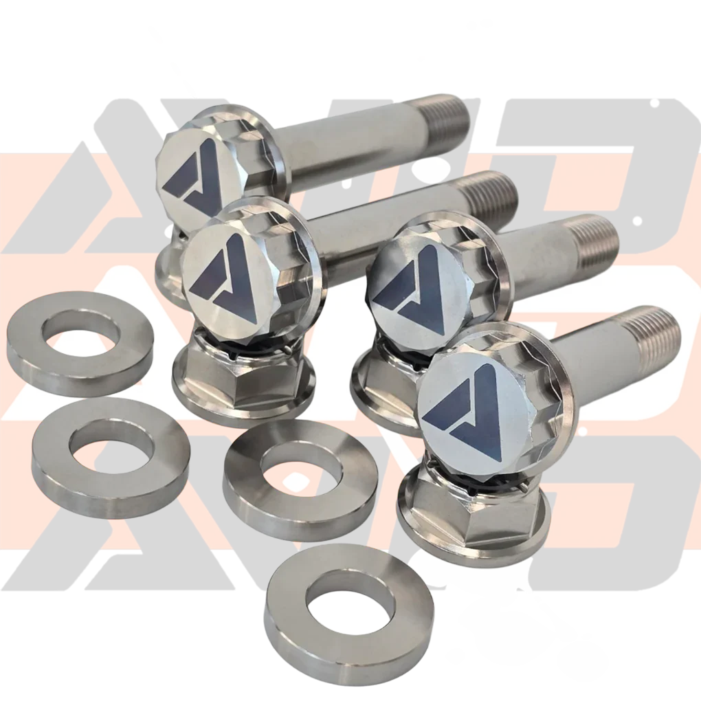 Can-Am Maverick R Factory Rear Shock Replacement Titanium Bolt Hardware Kit, 12 Piece | AVID Racing