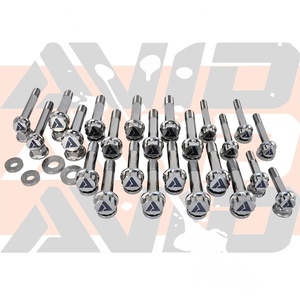 Can-Am Maverick R Factory Front Control Arm Replacement Titanium Bolt Hardware Kit, 42 Piece | AVID Racing